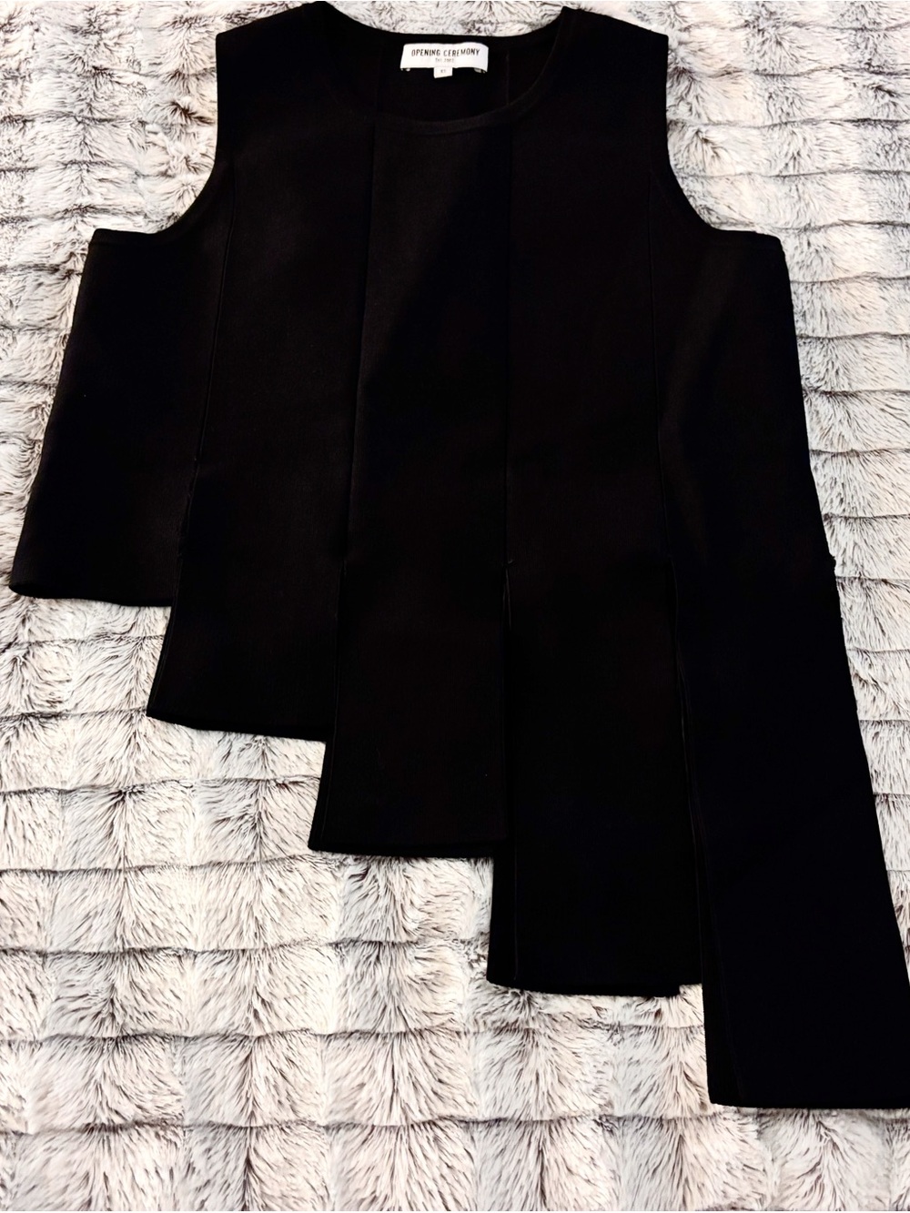 Opening Ceremony Asymmetric Bandage Fringe Top